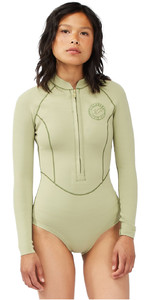 2022 Billabong Womens Salty Dayz Light 1mm Long Sleeve Spring Shorty Wetsuit C41G50 - Avocado